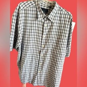Men’s Hobie Surf pocket buttons down blue white plaid light‎ shirt sleeve  sz XL